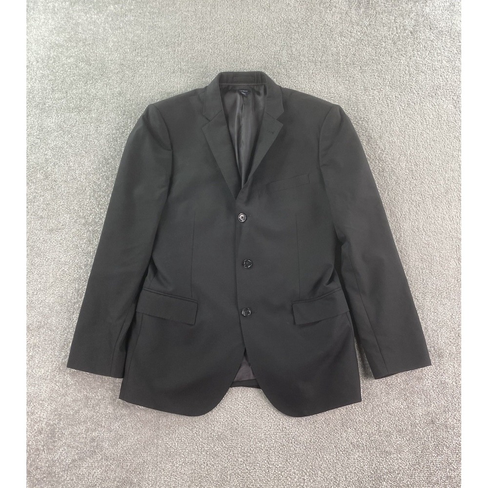 J Crew Suit Jacket 42 R Black Wool Solid Ludlow Loro Piana Italy Slim Fit Luxury